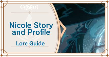 genshin nicole|Nicole (Mage N) Story and Profile 